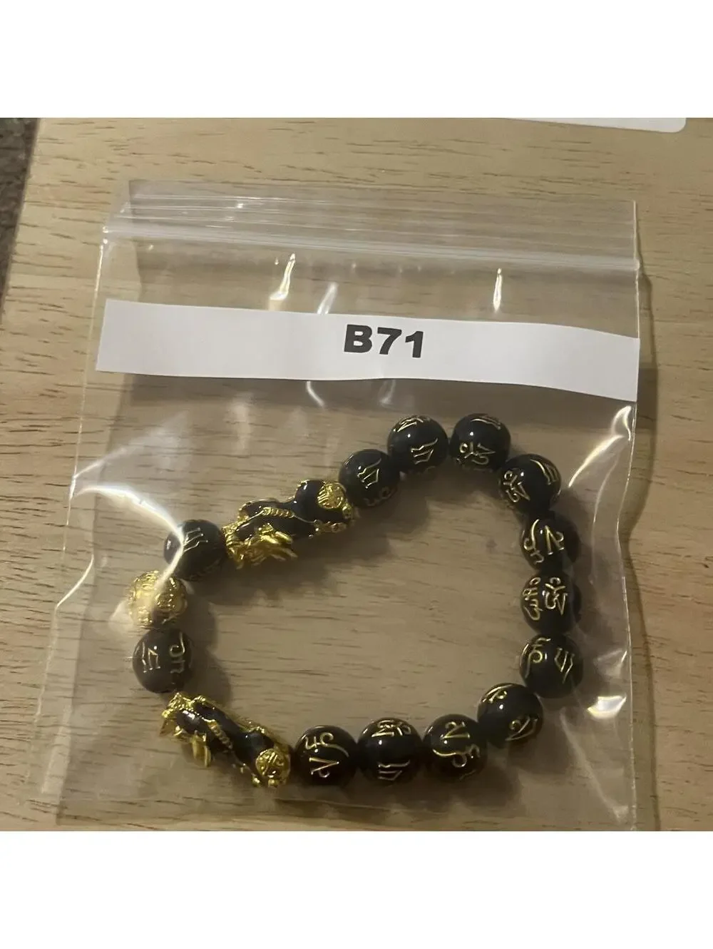 B-71 Black and gold zodiac bracelet